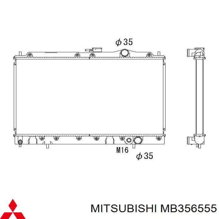 MB356555 Mitsubishi radiador refrigeración del motor