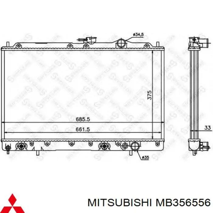 MB356556 Mitsubishi radiador refrigeración del motor