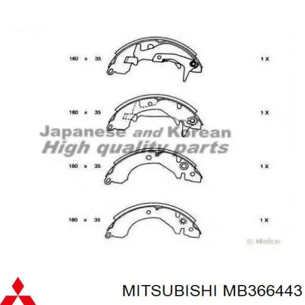 MB366443 Mitsubishi zapatas de frenos de tambor traseras
