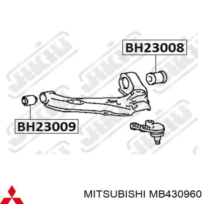 MB430960 Mitsubishi silentblock de suspensión delantero inferior