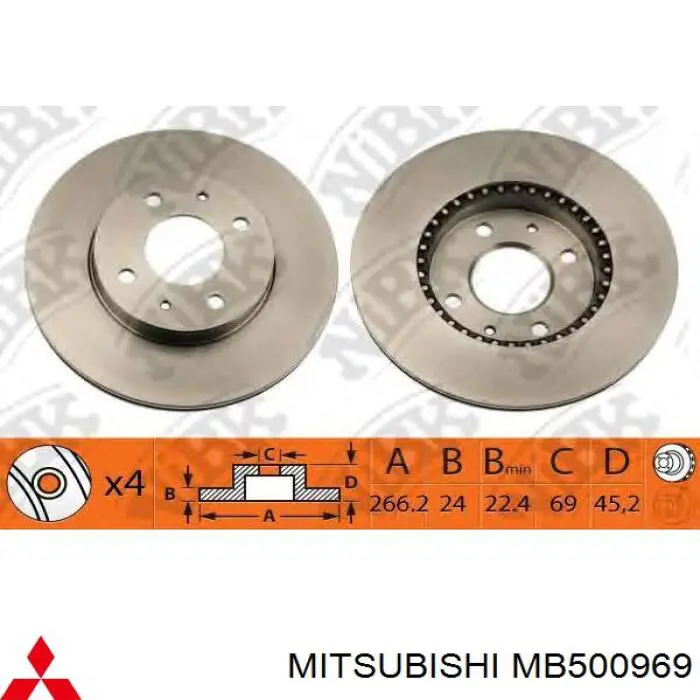 MB500969 Mitsubishi disco de freno delantero