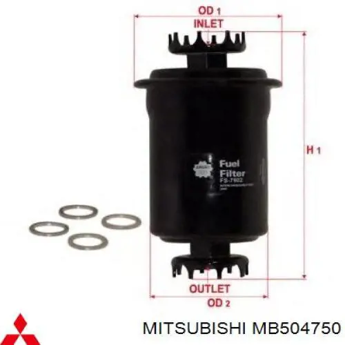 MB504763 Mitsubishi filtro de combustible