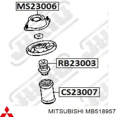 Comprar MB518957 Mitsubishi Tope de amortiguador delantero