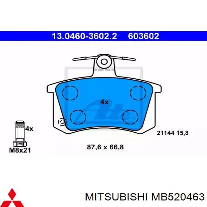 MB520463 Mitsubishi kit reparación, palanca freno detención (pinza freno)