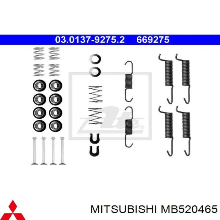 Kit de reparación, pastillas de frenos para Mitsubishi Galant (E5A, E7A, E8A)