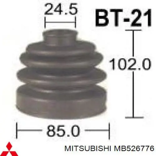 Fuelle, semieje delantero interior Mitsubishi MB526907