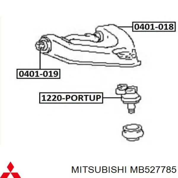 MB598547 Hyundai/Kia barra oscilante, suspensión de ruedas delantera, superior izquierda