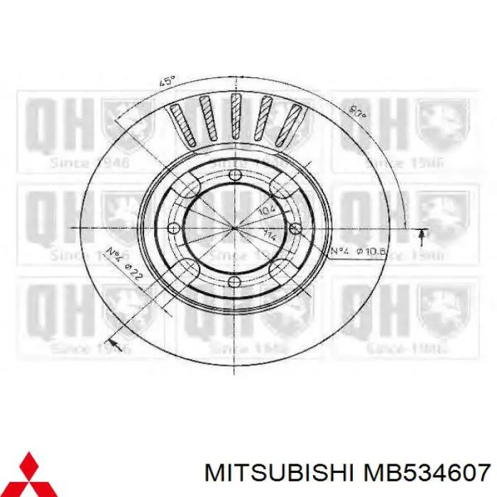 MB534607 Mitsubishi freno de disco delantero