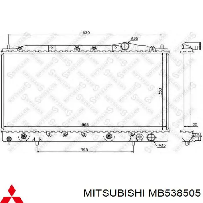 MB538505 Mitsubishi radiador