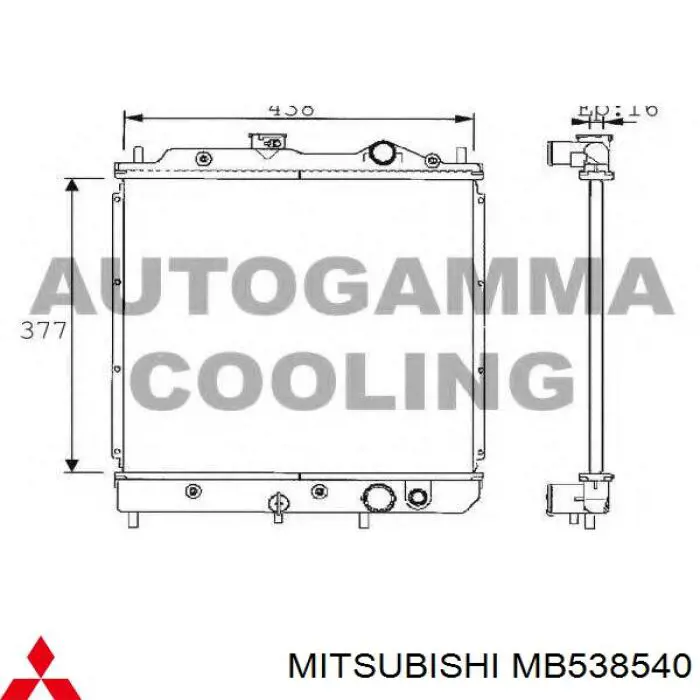 Comprar MB538540 Mitsubishi Radiador de auto