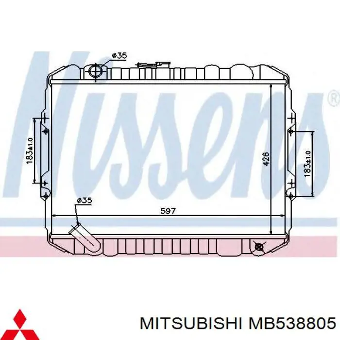 MB538805 Mitsubishi radiador