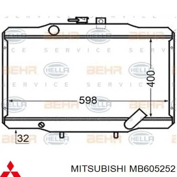 MB605252 Mitsubishi radiador