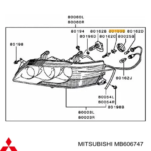 Portalámparas, faro para Mitsubishi Lancer (CSA)