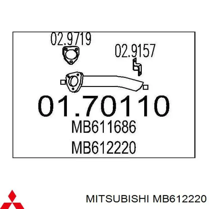 Tubo de escape, del catalizador al silenciador para Mitsubishi Pajero (V2W, V4W)