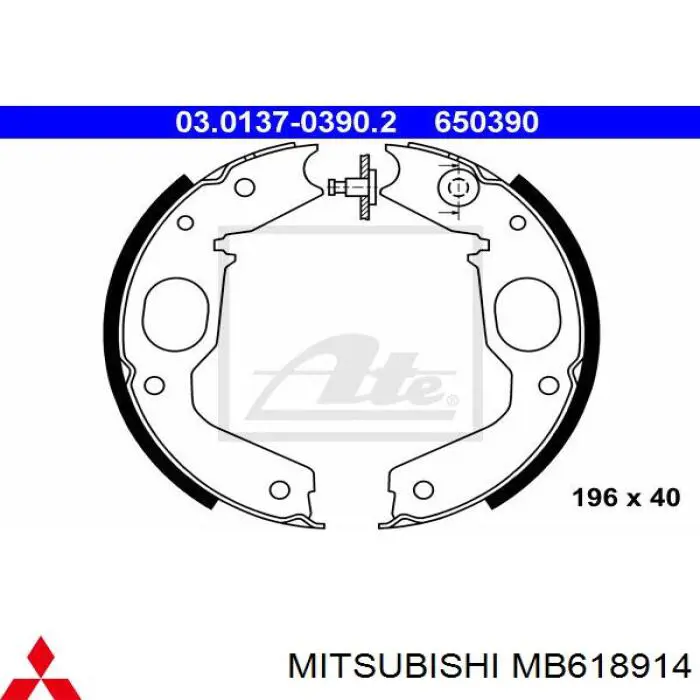 MB618914 Mitsubishi juego de zapatas de frenos, freno de estacionamiento