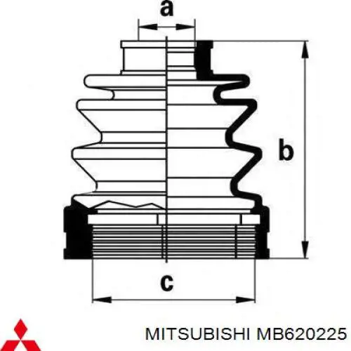 MB620225 Mitsubishi fuelle, árbol de transmisión delantero exterior