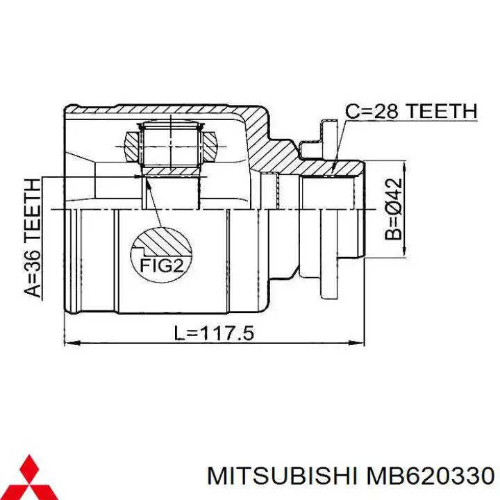 MB620330 Mitsubishi fuelle, árbol de transmisión delantero interior