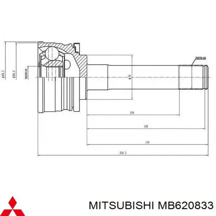 Árbol de transmisión delantero izquierdo para Mitsubishi Pajero (V2W, V4W)