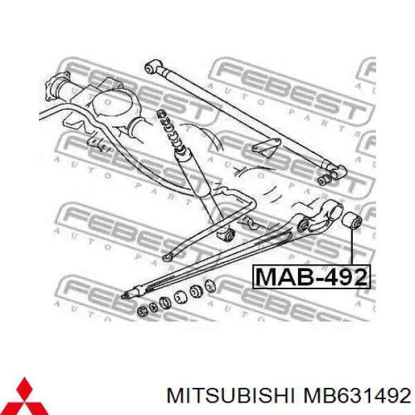 Buje trasero del brazo longitudinal trasero Mitsubishi MB631492 precio, desde 11,69 EUR