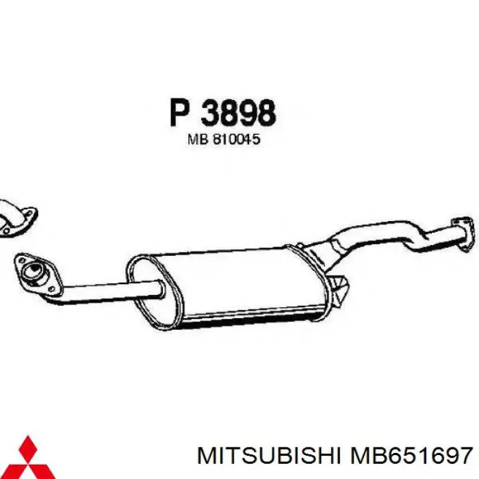 MB651697 Mitsubishi silenciador del medio