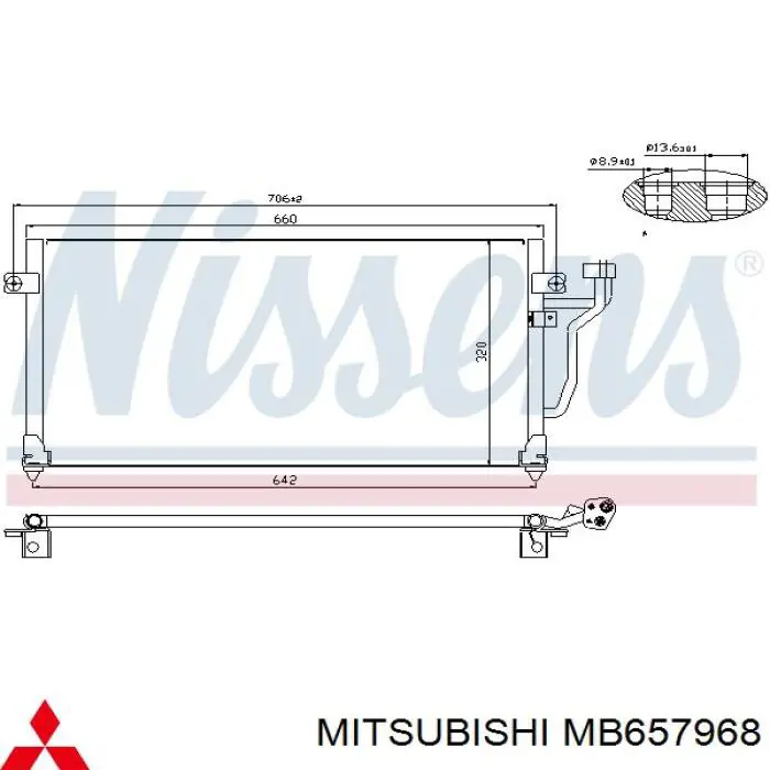 MB657968 Mitsubishi condensador aire acondicionado