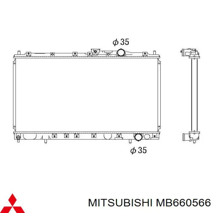 MB660566 Mitsubishi radiador refrigeración del motor