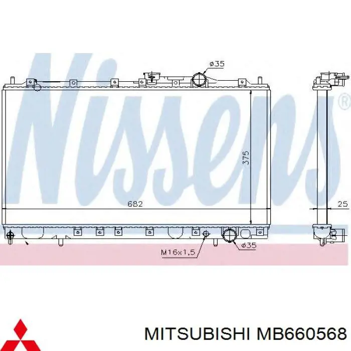MB660568 Mitsubishi radiador