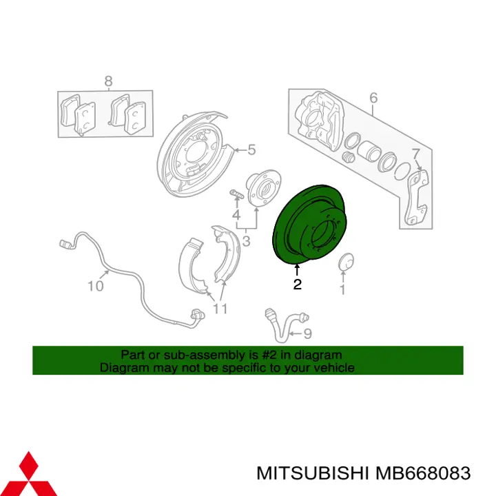 Disco de freno trasero Mitsubishi Galant 8 EA