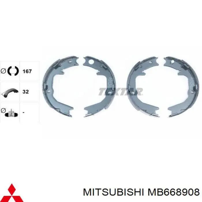 MB668908 Mitsubishi zapatas de frenos de tambor traseras