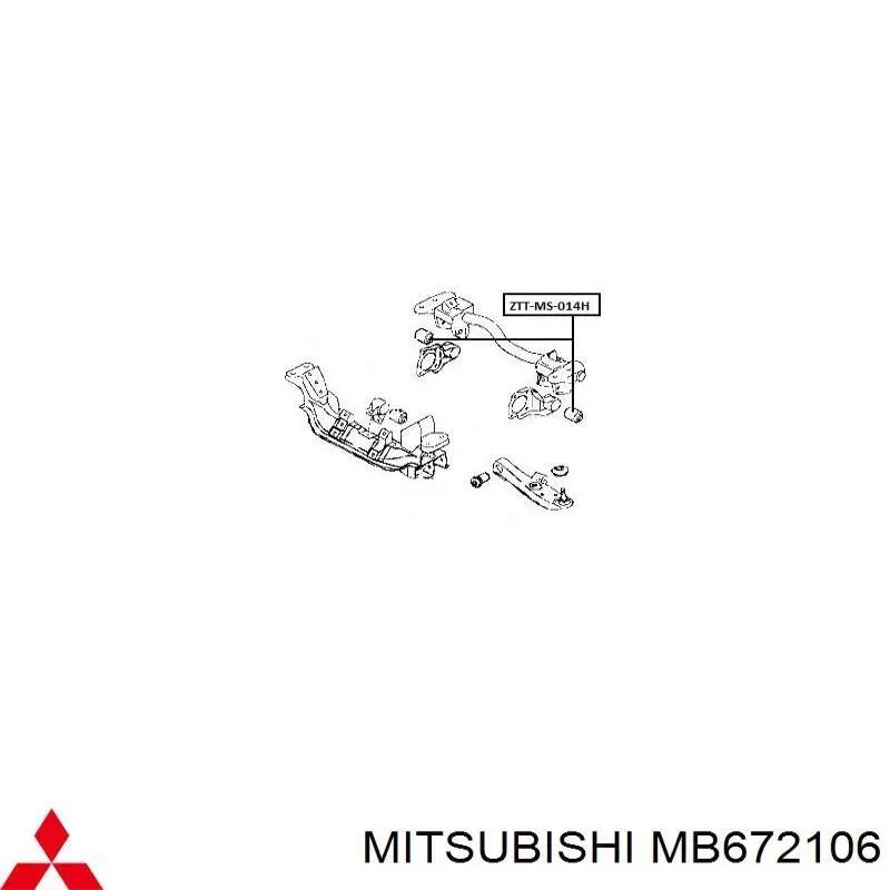 Comprar MB672106 Mitsubishi Buje trasero de la traviesa de montaje del diferencial delantero
