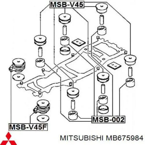 MB675984 Mitsubishi casquillo, suspensión de cabina