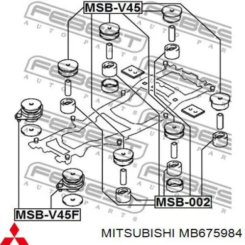 Cojín de bastidor Mitsubishi MB675984 precio, desde 23,40 EUR