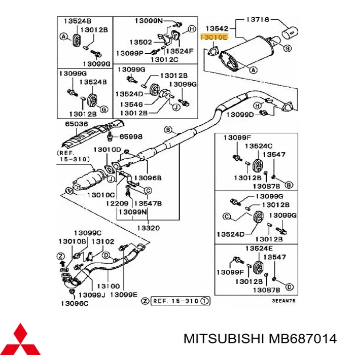 Junta de tubo de escape Mitsubishi MB687014 precio, desde 6,53 EUR