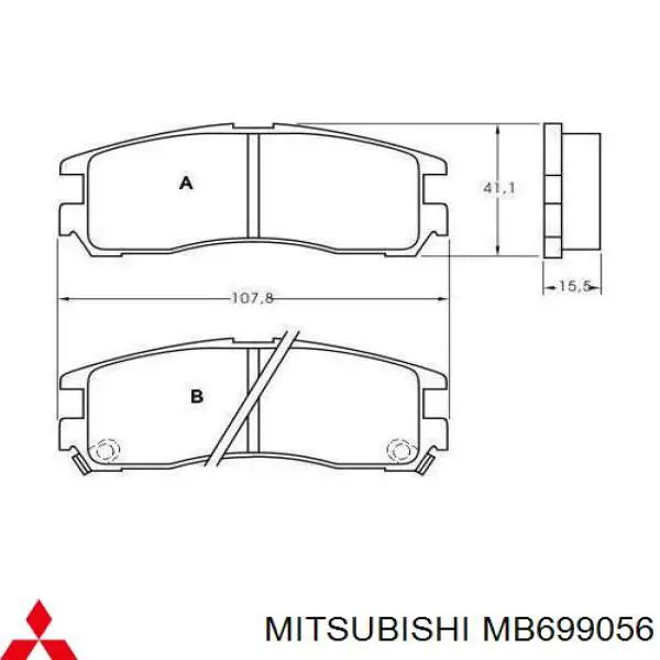 MB699056 Mitsubishi pastillas de freno traseras