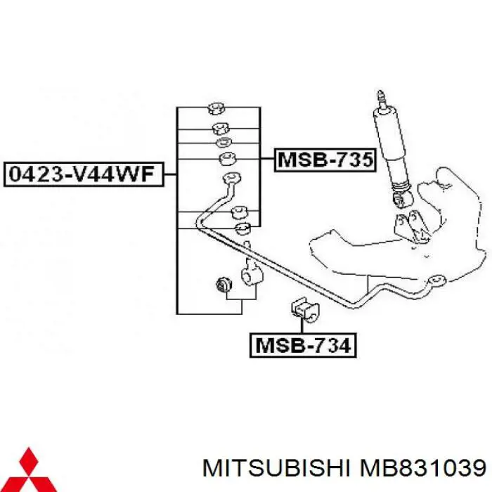 Comprar MB831039 Mitsubishi Casquillo de bieleta estabilizadora delantera
