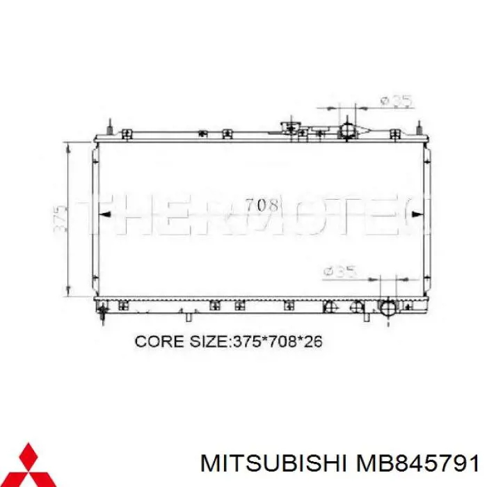 Comprar MB845791 Mitsubishi Radiador de auto