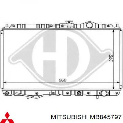 MB845796 Mitsubishi radiador