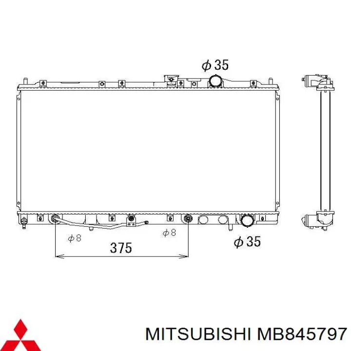 Radiador MB845796 Mitsubishi