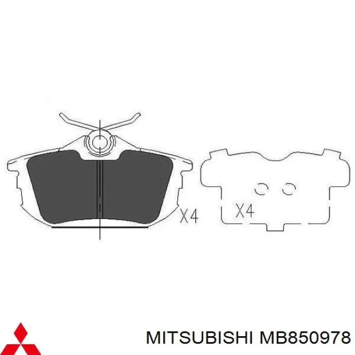 MB850978 Mitsubishi pastillas de freno traseras