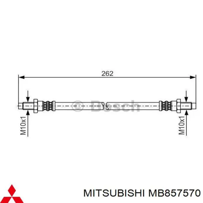 Latiguillo de freno trasero MB238163 Mitsubishi