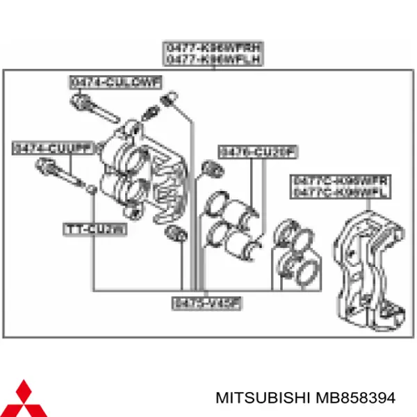 MB858394 Mitsubishi soporte, pinza de freno delantera