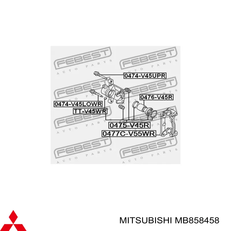MB858458 Mitsubishi soporte, pinza de freno trasera