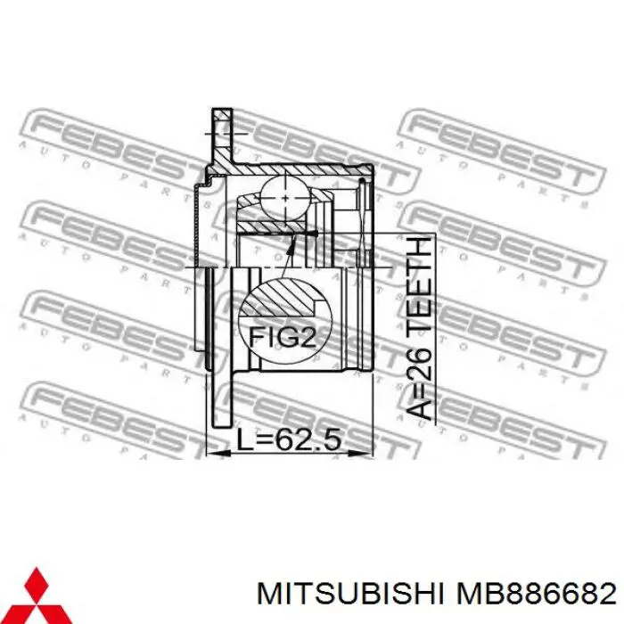 Junta homocinética interna delantera derecha Mitsubishi MB886682 precio, desde 53,19 EUR