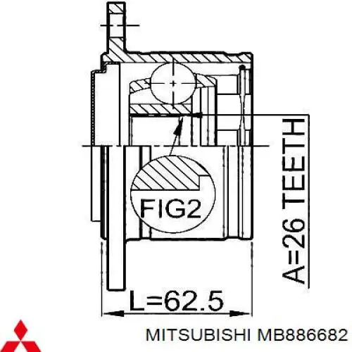 MB886682 Mitsubishi junta homocinética interior delantera derecha