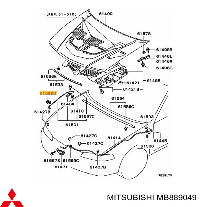Capo De Bloqueo para Mitsubishi Galant (E5A, E7A, E8A)