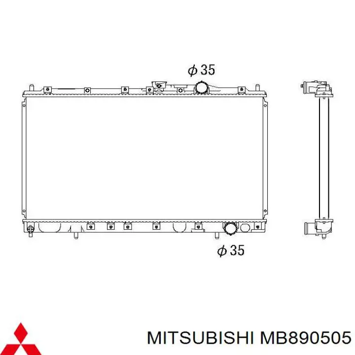 MB890505 Mitsubishi radiador refrigeración del motor