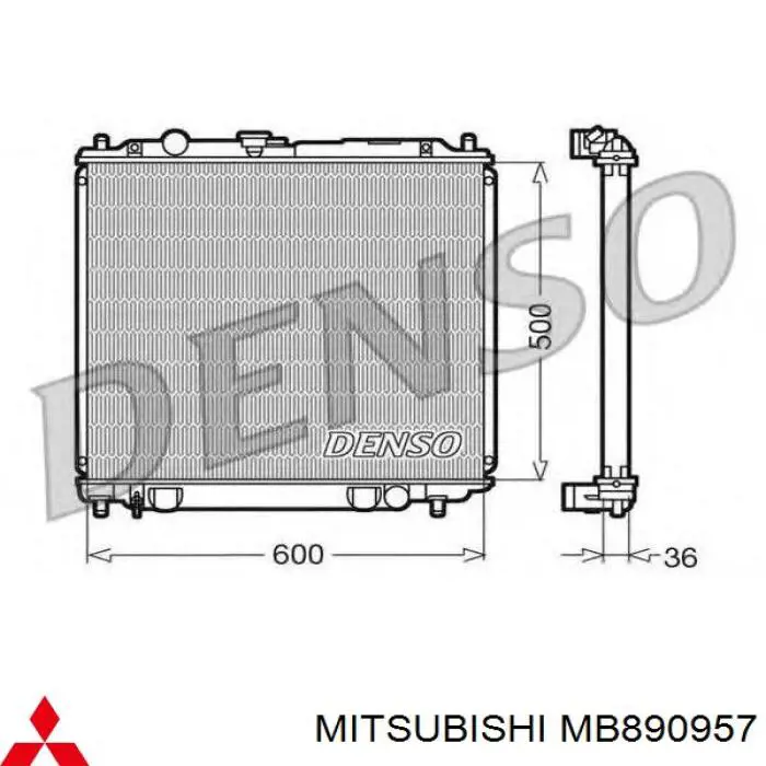 Água radiador Mitsubishi MB890957 precio, desde 185,96 EUR