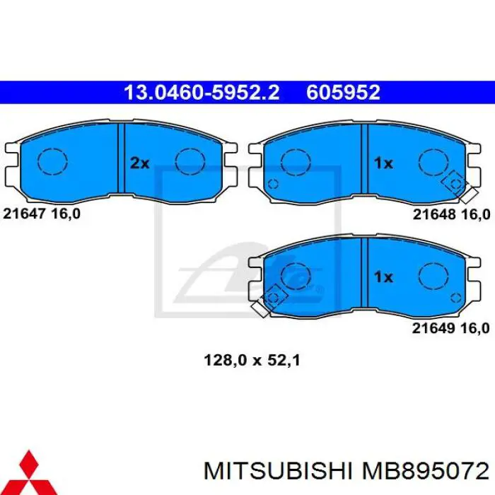 MB895072 Mitsubishi pastillas de freno delanteras