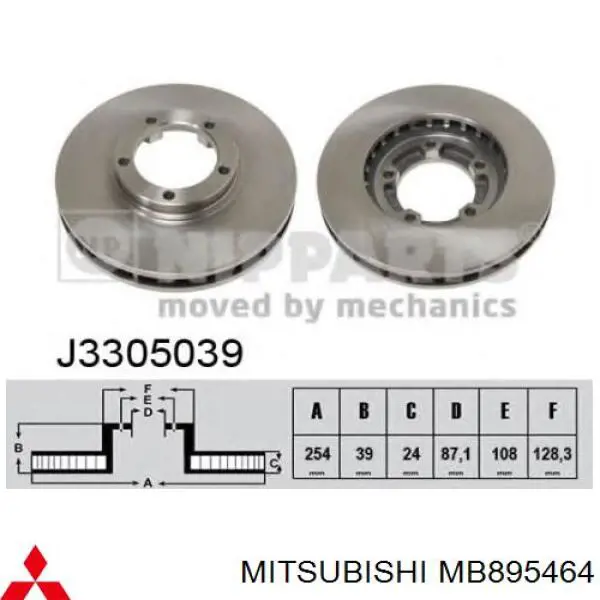 Frenos delanteros Mitsubishi MB895464 precio, desde 35,36 EUR