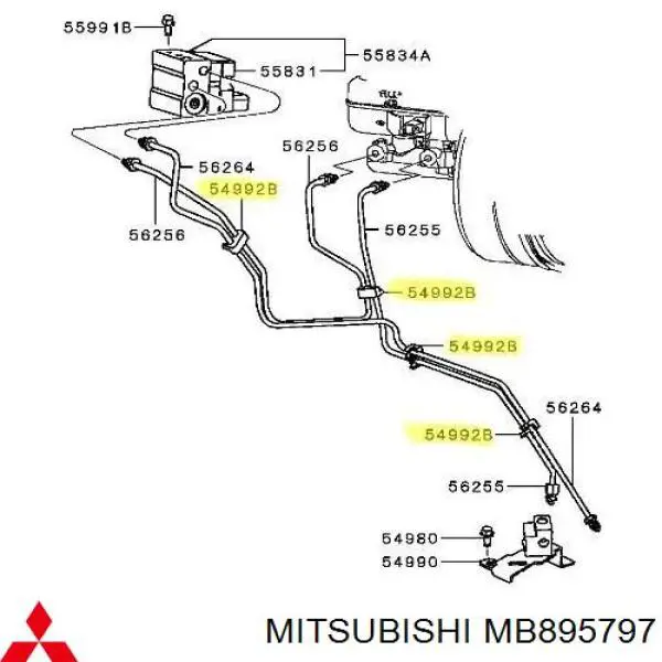 Abrazadera de tubo de freno Mitsubishi MB895797 precio, desde  